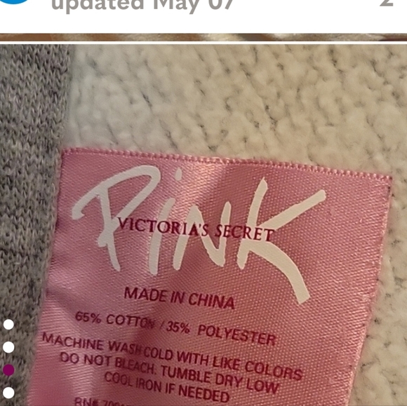 PINK Victoria's Secret Pink and Gray Throw Size 56X68" - Picture 8 of 13